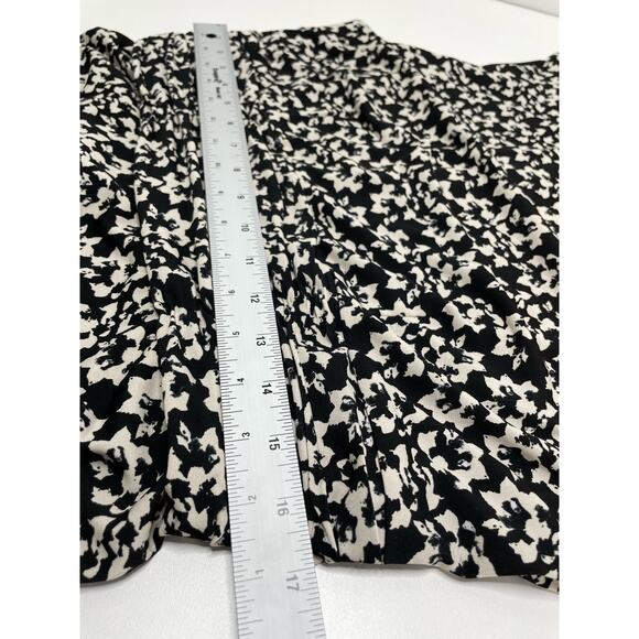 DressBarn Ditsy Floral Print Ruched Sleeveless Midi A-Line Dress Womens Plus 16 - Picture 10 of 11